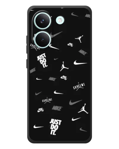 Чехол для Xiaomi Poco X8 Pro с картинкой «Nike Black Pattern» Чехол для Xiaomi Poco X8 Pro с картинкой «Nike Black Pattern»