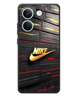 Чехол для Xiaomi Poco X8 Pro с картинкой «Золотой Nike на металле»