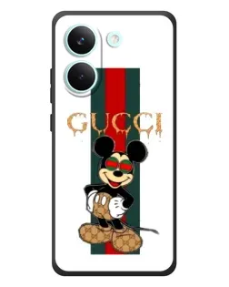 Чехол для Xiaomi Poco X8 Pro с картинкой «Микки Маус Gucci — полосы» Чехол для Xiaomi Poco X8 Pro с картинкой «Микки Маус Gucci — полосы»
