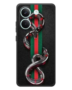 Чехол для Xiaomi Poco X8 Pro с картинкой «Gucci — змея на полосе» Чехол для Xiaomi Poco X8 Pro с картинкой «Gucci — змея на полосе»