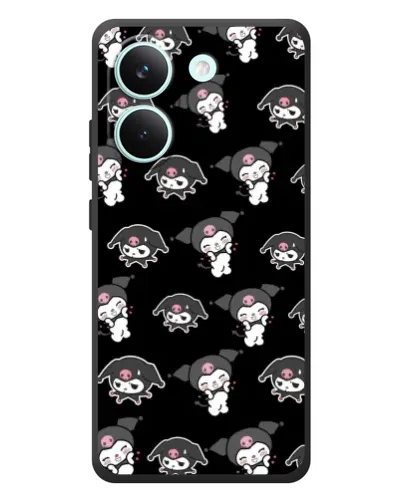 Чехол для Xiaomi Poco X8 Pro с картинкой «Черный паттерн Kuromi» Чехол для Xiaomi Poco X8 Pro с картинкой «Черный паттерн Kuromi»