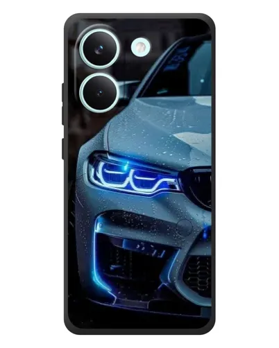 Чехол для Xiaomi Poco X8 Pro с картинкой «Взгляд BMW с синими фарами»