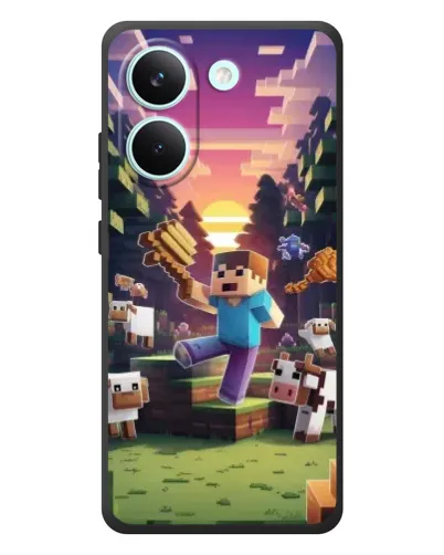Чехол для Xiaomi Poco X8 Pro с картинкой «Стив на ферме»