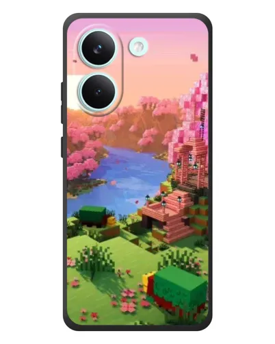 Чехол для Xiaomi Poco X8 Pro с картинкой «Розовое дерево Minecraft»