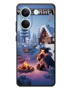Чехол для Xiaomi Poco X8 Pro с картинкой «Зимний Minecraft»