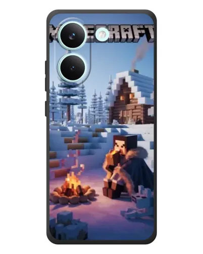 Чехол для Xiaomi Poco X8 Pro с картинкой «Зимний Minecraft»