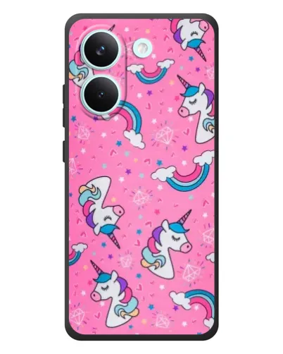 Чехол для Xiaomi Poco X8 Pro с картинкой «Unicorn паттерн розовый» Чехол для Xiaomi Poco X8 Pro с картинкой «Unicorn паттерн розовый»
