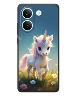 Чехол для Xiaomi Poco X8 Pro с картинкой «Единорог на поляне»