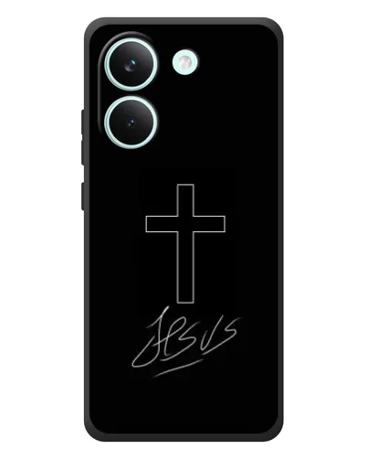 Чехол для Xiaomi Poco X8 Pro с картинкой «Графический крест Jesus» Чехол для Xiaomi Poco X8 Pro с картинкой «Графический крест Jesus»