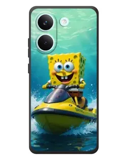Чехол для Xiaomi Poco X8 Pro с картинкой «Спанч Боб на гидроцикле»