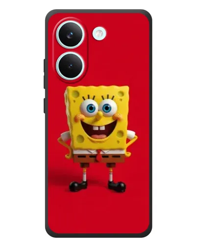 Чехол для Xiaomi Poco X8 Pro с картинкой «Спанч Боб на красном»