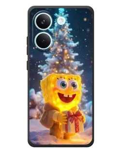 Чехол для Xiaomi Poco X8 Pro с картинкой «Рождественский Спанч Боб»