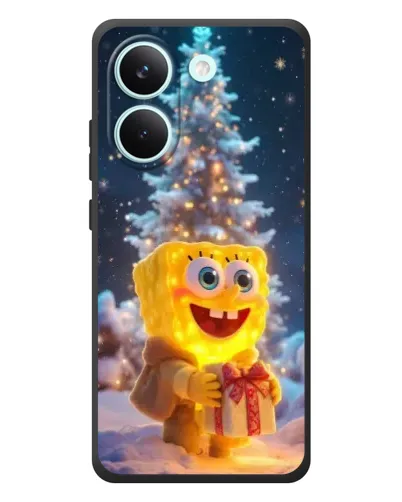 Чехол для Xiaomi Poco X8 Pro с картинкой «Рождественский Спанч Боб»
