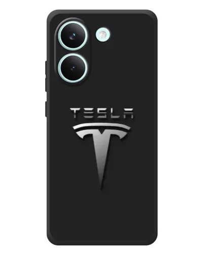 Чехол для Xiaomi Poco X8 Pro с картинкой «Стальной логотип Tesla» Чехол для Xiaomi Poco X8 Pro с картинкой «Стальной логотип Tesla»