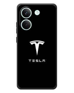 Чехол для Xiaomi Poco X8 Pro с картинкой «Tesla White Logo»