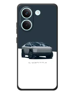 Чехол для Xiaomi Poco X8 Pro с картинкой «Серебристый Cybertruck Tesla»
