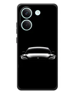 Чехол для Xiaomi Poco X8 Pro с картинкой «Фары Tesla Night»