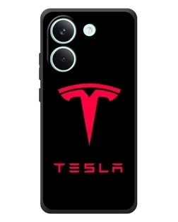 Чехол для Xiaomi Poco X8 Pro с картинкой «Tesla Red Logo»