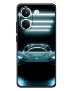 Чехол для Xiaomi Poco X8 Pro с картинкой «Tesla в неоне»
