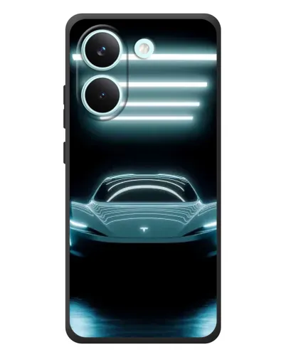 Чехол для Xiaomi Poco X8 Pro с картинкой «Tesla в неоне» Чехол для Xiaomi Poco X8 Pro с картинкой «Tesla в неоне»
