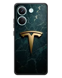 Чехол для Xiaomi Poco X8 Pro с картинкой «Мраморная Tesla Gold»