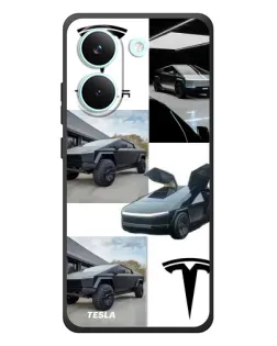 Чехол для Xiaomi Poco X8 Pro с картинкой «Коллаж Cybertruck Tesla»