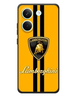 Чехол для Xiaomi Poco X8 Pro с картинкой «Lamborghini Stripe желтый»