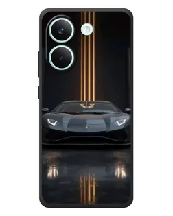 Чехол для Xiaomi Poco X8 Pro с картинкой «Lamborghini золотые линии»