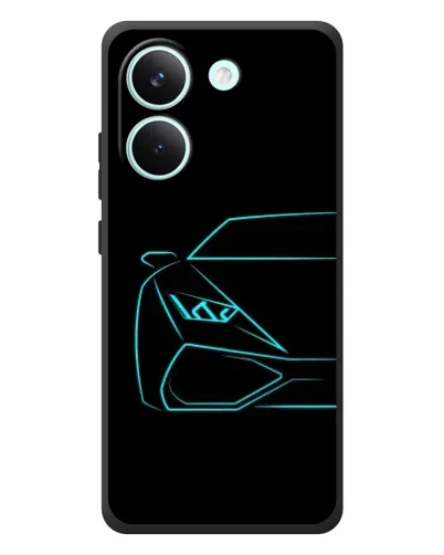 Чехол для Xiaomi Poco X8 Pro с картинкой «Голубой силуэт Lamborghini» Чехол для Xiaomi Poco X8 Pro с картинкой «Голубой силуэт Lamborghini»