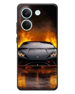 Чехол для Xiaomi Poco X8 Pro с картинкой «Lamborghini в огне»