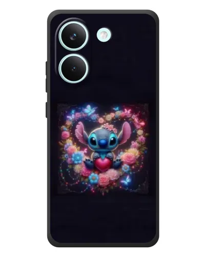 Чехол для Xiaomi Poco X8 Pro с картинкой «Stitch в цветах» Чехол для Xiaomi Poco X8 Pro с картинкой «Stitch в цветах»