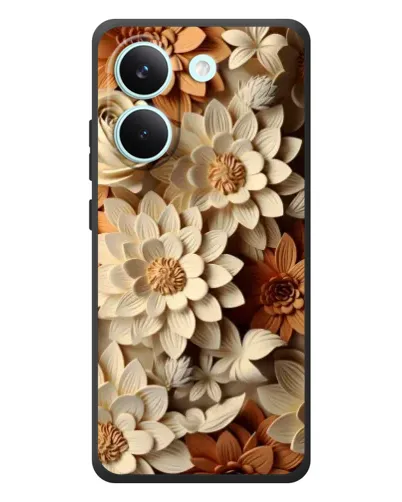 Чехол для Xiaomi Poco X8 Pro с картинкой «Бежевый флористический декор» Чехол для Xiaomi Poco X8 Pro с картинкой «Бежевый флористический декор»