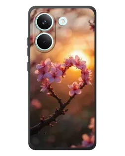 Чехол для Xiaomi Poco X8 Pro с картинкой «Розовый цвет сердце на фоне заката» Чехол для Xiaomi Poco X8 Pro с картинкой «Розовый цвет сердце на фоне заката»