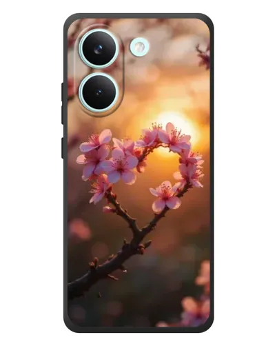 Чехол для Xiaomi Poco X8 Pro с картинкой «Розовый цвет сердце на фоне заката» Чехол для Xiaomi Poco X8 Pro с картинкой «Розовый цвет сердце на фоне заката»