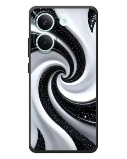 Чехол для Xiaomi Poco X8 Pro с картинкой «Черно-белая спираль»