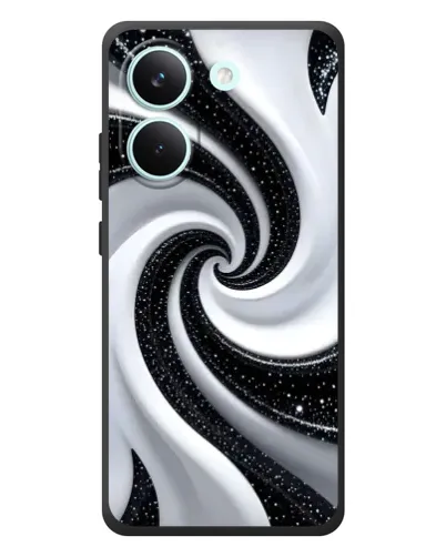 Чехол для Xiaomi Poco X8 Pro с картинкой «Черно-белая спираль» Чехол для Xiaomi Poco X8 Pro с картинкой «Черно-белая спираль»