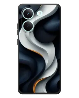 Чехол для Xiaomi Poco X8 Pro с картинкой «Объемные черно-белые ленты»