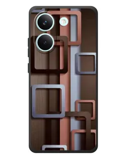 Чехол для Xiaomi Poco X8 Pro с картинкой «Коричневые объемные квадраты»