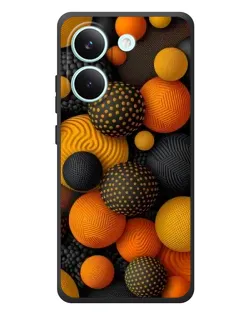 Чехол для Xiaomi Poco X8 Pro с картинкой «Объемные оранжевые сферы»