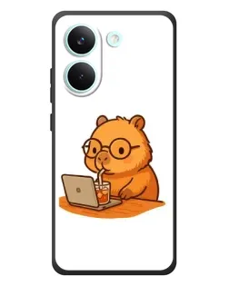 Чехол для Xiaomi Poco X8 Pro с картинкой «Капибара с ноутбуком» Чехол для Xiaomi Poco X8 Pro с картинкой «Капибара с ноутбуком»