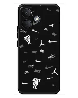 Чохол для Xiaomi Poco X8 з картинкою «Nike Black Pattern» Чохол для Xiaomi Poco X8 з картинкою «Nike Black Pattern»