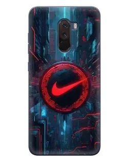 Чехол для Xiaomi POCO F1 с картинкой «Техногенный стиль Nike» Чехол для Xiaomi POCO F1 с картинкой «Техногенный стиль Nike»