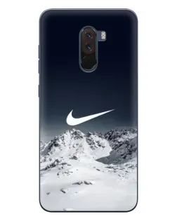 Чехол для Xiaomi POCO F1 с картинкой «Nike — зимние горы» Чехол для Xiaomi POCO F1 с картинкой «Nike — зимние горы»