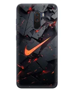 Чехол для Xiaomi POCO F1 с картинкой «Nike — эффект разломов» Чехол для Xiaomi POCO F1 с картинкой «Nike — эффект разломов»