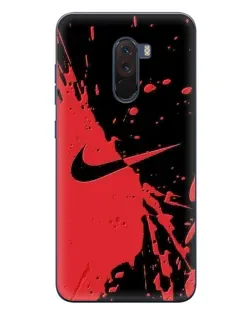 Чехол для Xiaomi POCO F1 с картинкой «Красные брызги Nike» Чехол для Xiaomi POCO F1 с картинкой «Красные брызги Nike»