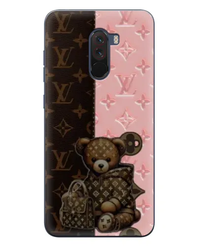 Чехол для Xiaomi POCO F1 с картинкой «Мишка в стиле LV»