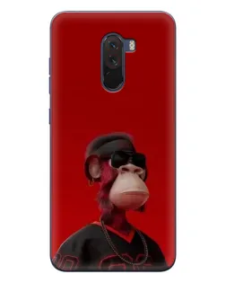 Чехол для Xiaomi POCO F1 с картинкой «Bored Ape в красном»