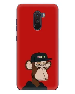 Чехол для Xiaomi POCO F1 с картинкой «Bored Ape — красный фон»