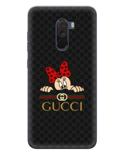 Чехол для Xiaomi POCO F1 с картинкой «Минни Маус Gucci — черный»