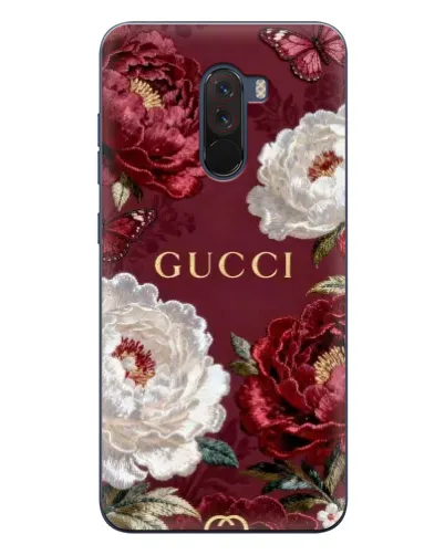 Чехол для Xiaomi POCO F1 с картинкой «Gucci — бордовые розы» Чехол для Xiaomi POCO F1 с картинкой «Gucci — бордовые розы»